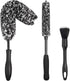 NIKCOSMK 3PCS Wheel Brush Kit for Cleaning Wheel and Tire, Wheel and Rim Brush, Car Detailing Brushes, Bendable & Durable Car Wheel Rim Cleaner Br...