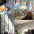 GORGECRAFT 6x7 Inch Leaf Window Clings Static Rainbow Window Stickers Anti-Collision Glass Decals Sun Catcher Decorations Non Adhesive Prismatic V...