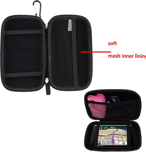 5" 5.2 inch Hard Carrying Case Waterproof Storage Bag GPS Pouch GPS Case Compatible with 5 inch Garmin Nuvi 52lm 55lm 2450 2460 2595lmt 2559LMT 25...