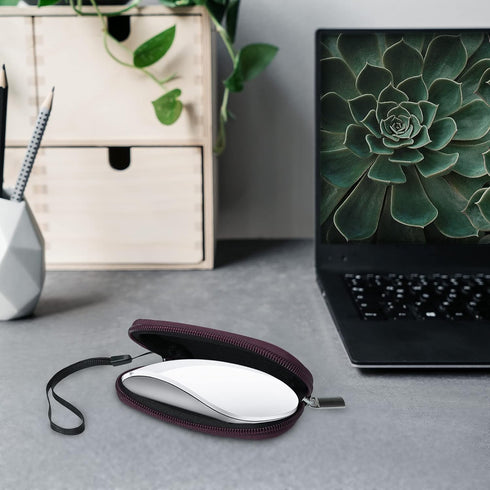 kwmobile Neoprene Case Compatible with Apple Magic Mouse 1/2 - Case for Mouse Soft Pouch Carry Bag - Berry...