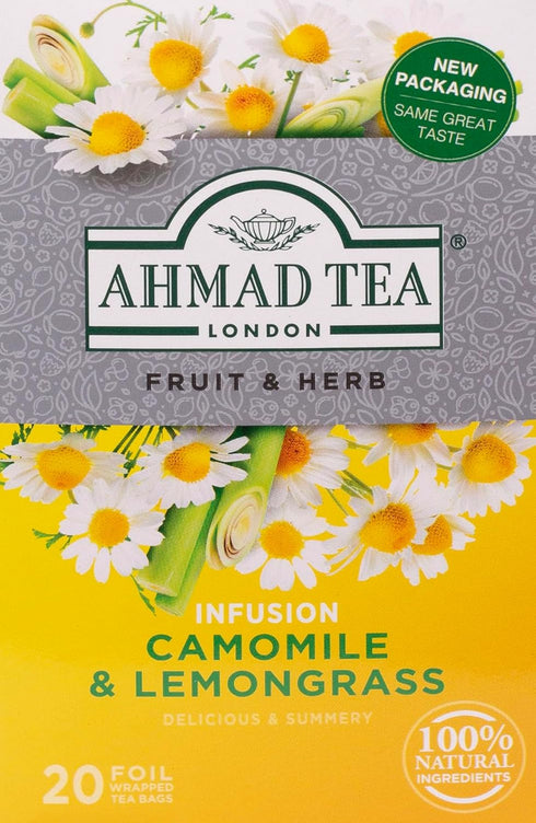 Ahmad Teas - Camomile & Lemongrass 1.4oz - 20 Tea Bags, Brown...