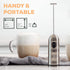 Café Casa Milk Frother for Coffee - 2 Speed Handheld, Battery Operated, Stainless Steel Drink Mixer & Mini Foam Maker - Electric Whisk for Coffee,...