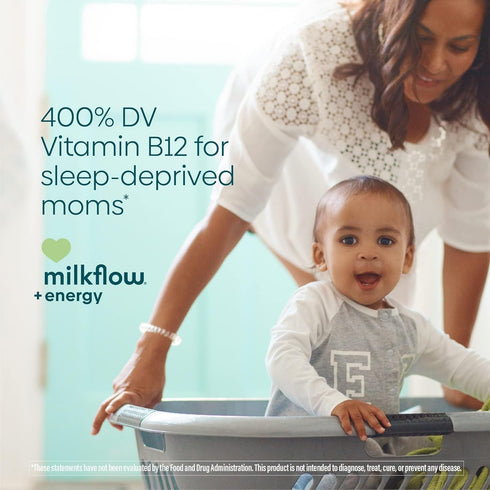 UpSpring Milkflow Energy Breastfeeding Supplement Drink Mix with Fenugreek, Chocolate Flavor, Lactation Supplement to Support Breast Milk Supply a...