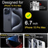 Ferilinso 4 Pack Screen Protector for iPhone 15 Pro Max with 4 Pack Tempered Glass Camera Lens Protector Phone Case Friendly Ultra Accessories Pro...