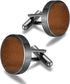 Men's Cufflinks Wood grain, Cufflinks for Men Round Solid for Regular Wedding Business Accessories Best Men...