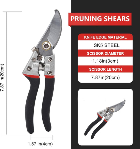 Pruning Shears for Gardening, Gardening Shears Heavy Duty, Cutting Shears Garden,Hedge Clippers, Rose Pruning Shears, Hand Clippers Gardening, Cli...