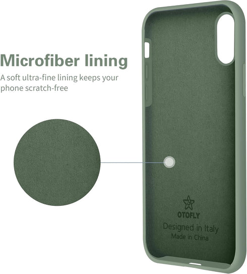 OTOFLY iPhone XR Case, Soft Silicone Full-Body Protective Bumper, Compatible with Apple iPhone XR 6.1 inch, Calke Green......
