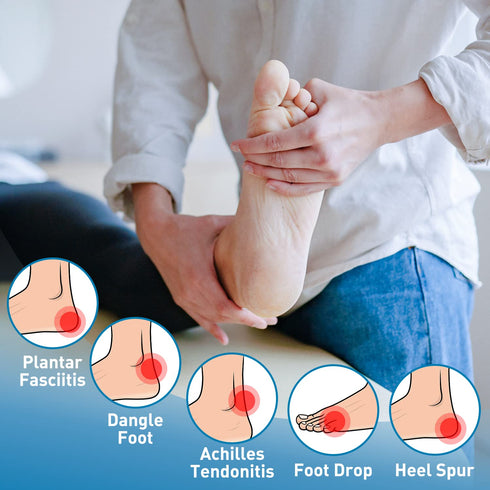 Plantar Fasciitis Night Splint Upgrade Foot Brace Plantar Fasciitis Relief Splint Fit Women Men Adjustable Orthotic Stretcher Support Relief Foot ...