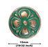 Bezelry 12 Pieces Green Cyan Antique Copper Clover Metal Shank Buttons. (15mm) (19/32 inch)...