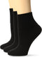 No nonsense Women's Cotton Basic Cuff Sock, Black - 3 Pair Pack, 4-10 (BC2264)...