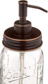Ball Mason Jar Soap Dispenser Pump with Non-Slip Coaster, 16oz Clear Pint Ball Jar Soap Dispenser, Glass with Oil Rubbed Bronze Dispensing Lid, Ru...