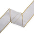 Solid White Organza Ribbon Gold Lurex Wired Edge Ribbon, 2.5 Inch x 11 Yards for Gift Packaging Wedding Decoration...