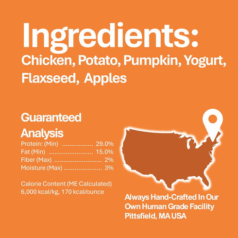 Whole Life Pet Human Grade Probiotic Dog Treats - Pumpkin & Yogurt – Easy Digestion, Firmer Stool, Sensitive Stomachs - Made in The USA...