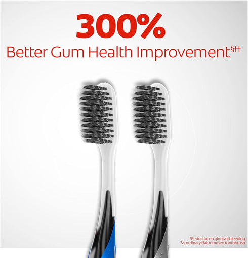 Colgate Gum Health Charcoal Adult Manual Toothbrush, Ultra Soft, 4 Pack...