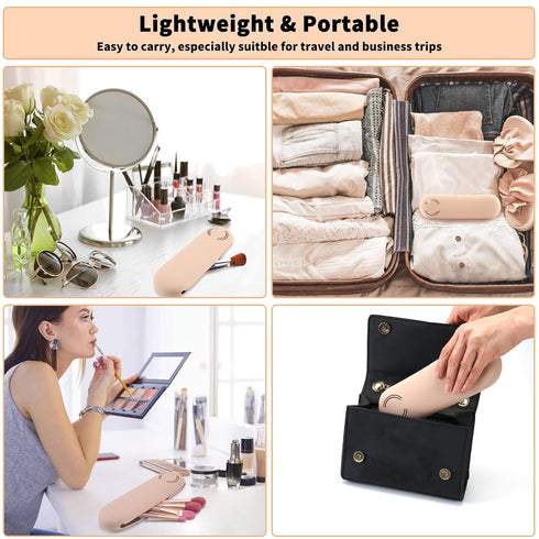 Large Silicone Makeup Brush Holder and Makeup Sponge Holder Set, Makeup Brush Bag, Blender Case Organizer, Powder Puff Case with Sponge & Brushes ...