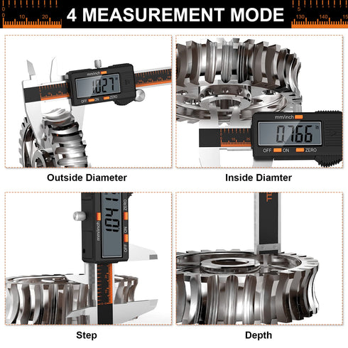 HARDELL Digital Caliper, 6 Inch Stainless Steel Caliper Measuring Tool with Large LCD Screen, Electronic Micrometer Caliper Digital Inch/Millimete...