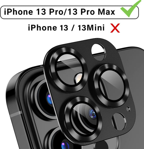 Korecase [2 Pack for iPhone 13 Pro Max/iPhone 13 Pro Camera Lens Protector Metal Tempered Glass Camera Cover,Strong Stickiness Rear Lens Case Frie...