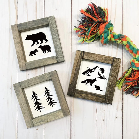 65 Pieces Animal Stencils for Painting, Small Reusable Deer Bear Stencil Template Tree Bee Bird Mountain DIY Craft Paint Stencils for Painting on ...