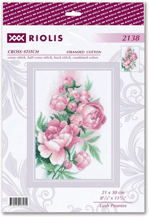 RIOLIS Counted Cross Stitch kit 2138 Lush Peonies...
