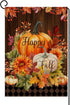 Happy Fall Garden Flag Burlap Vertical Double Sided Fall Pumpkin Maple Leaves Small Yard Flag, Thanksgiving Autumn Harvest Holiday Outdoor Decorat...