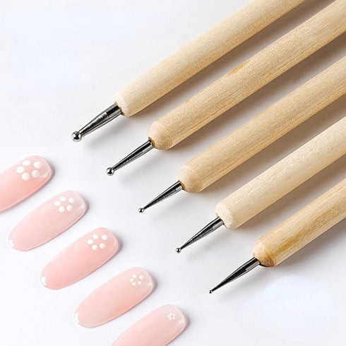 Walfront 5Pcs Double End Embossing Stylus Set Stainless Steel Ball Tip Tracing Dotting Stylus for DIY Painting Engraving Shaping......