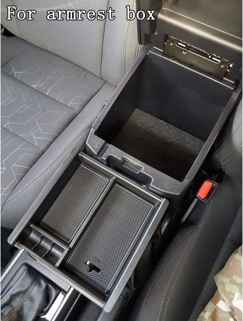JKCOVER Center Console Accessory Organizer Compatible with Toyota Tacoma 2016 2017 2018 2019 2020 2021 2022 2023, ABS Material Box Insert Tray (Bl...