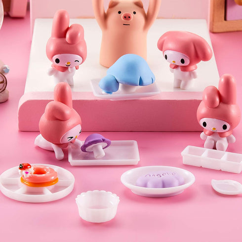 Skylety 33 Pieces 1:12 Dollhouse Miniature Decoration Accessory Dollhouse Miniature Kitchen Tableware Plastic Mini Plate Dishes Cups Bowl Set Micr...