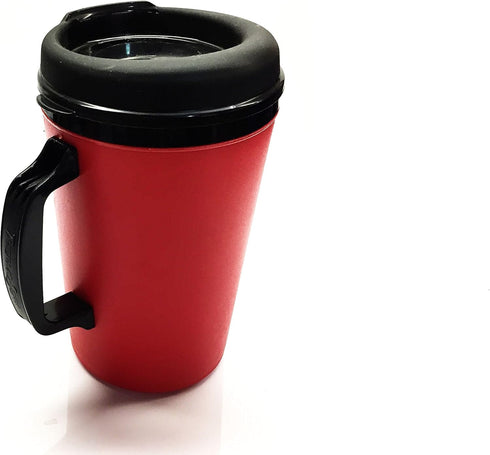 GAMA Electronics 2 ThermoServ Foam Insulated Coffee Mug 20 oz w/Lids (1) Blue & (1) Red...