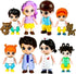 FUNERICA Dollhouse People Figures Playset - Adorable Dollhouse Family Members with Pets, Doctor, and Nurse. Little People Figures Doll House Acces...