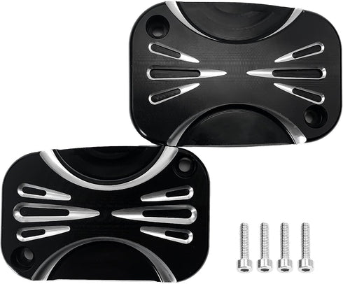 Motorcycle Brake Clutch Master Cylinder Covers Aluminum Left and Right Brake Reservoir Cylinder Cover for Harley Touring Road King Electra Street ...