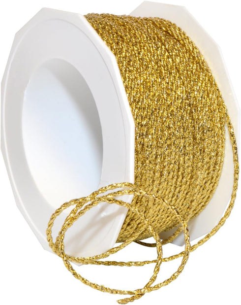 Morex Ribbon 16602/50-634 Loire Wired Polyester/Metallic Ribbon, 1/6" by 55 yd, Gold...
