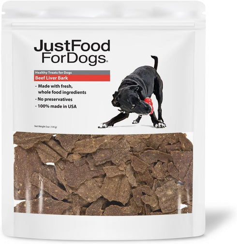JustFoodForDogs Limited-Ingredient Beef Liver Healthy Dog Treats, Preservative-Free, Made in The USA, 5 oz...