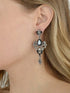 Mariell Vintage Black and Grey Crystal & CZ Chandelier Dangle Earrings for Fashion, Prom, Bridesmaids...