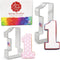 Number 1 Cookie Cutter 2-Pc. Set Made in USA by Ann Clark, 3.25", 4.5"...