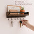 Mkono Key Holder for Wall 9.5" x 3.5" x 2.5" Small Rustic Wood Key Rack with 6 Hooks Decorative Display Keys Hanger Organizer for Entryway Living ...