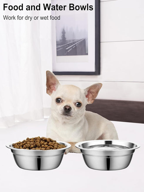 VENTION Stainless Steel Dog Bowls, Metal Dog Bowls, Dog Bowls for Small, Medium Sized Dog...