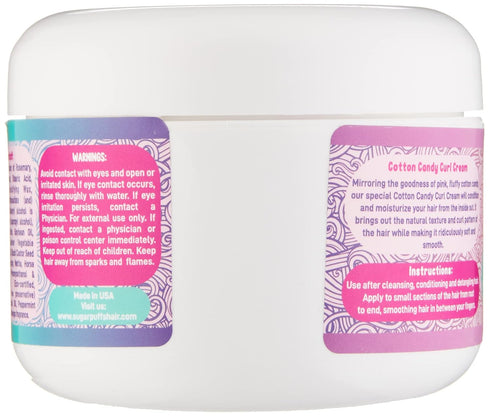 Sugar Puffs Hair Cream for Kids, Natural, Moisturizing, Defining, Enriched with Aloe Vera, Shea Butter, Flaxseed Seed Oils, Cotton Candy Scent, Cu...