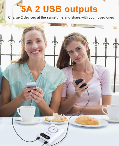 2-in-1 Cell Phone Wireless Charger Mobile Power Battery Charger Set,Portable Battery Charger with LCD Display and 2 USB Output Ports?DIY 4 * 21700...