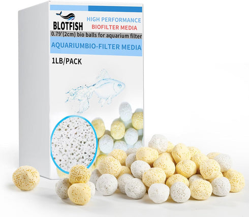 Aquarium Filter Media 0.8 Inch Ceramic Bio Balls 1 LB with Mesh Bag for Freshwater Aquarium, Marineland Aquarium Pond Filter...