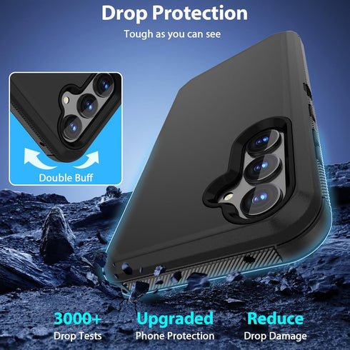 Jiunai for Samsung Galaxy A35 5G Case, Galaxy A35 Case Shockproof Heavy Duty Dual Layer Protective Tough Dust Proof Rugged Cover Cell Phone Case f...