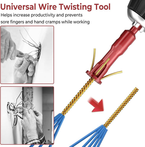 Wire Twisting Tool, Drill Bit Twister, Wire Twister, and Wire Connector Twisting Tool, Used for Manual and Electric Drills...