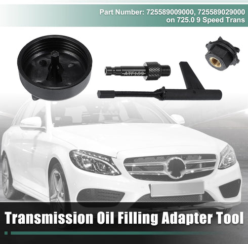 X AUTOHAUX 4pcs Transmission Oil Filling Tool Adapter Set for Mercedes Benz 2015 & UP 725 Gearbox 9-Speed Oil Change Transmission Oil Filler Tool ...