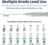 Pacific Arc Chromagraph Metal Mechanical Pencil .5 mm Silver Barrel Mechanical Pencil with Built In Adjustable Pencil Grade, Lead Pencil Holder fo...