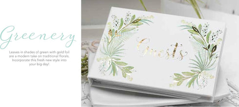 Spiral Bound Compact Wedding/Event Guest Book, 7.5 x 5.75-Inch, Greenery...