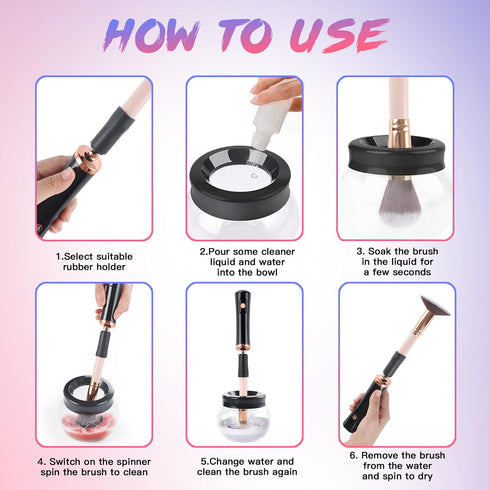 Makeup Brush Cleaner Machine - Super Fast Electric Makeup Brush Cleaner and Dryer - Quick Wash and Dry in Seconds - Suit for Most Makeup Brush Siz...