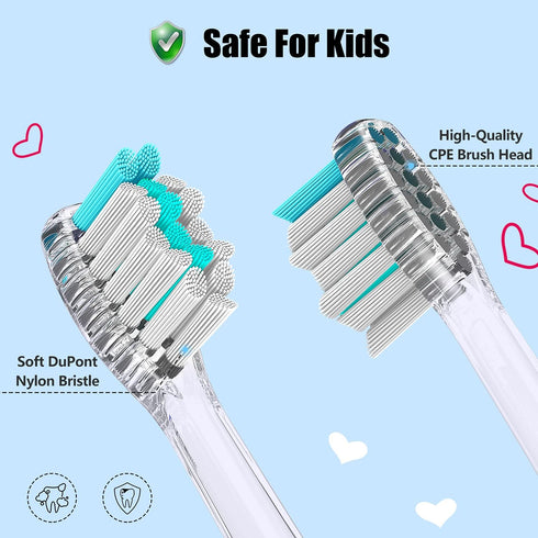 Dada-Tech Kids Electric Toothbrush Replacement Heads for DT-BB1, DT-K6, SG-513, SG-977- Pack of 4 (Large Age 3+)...