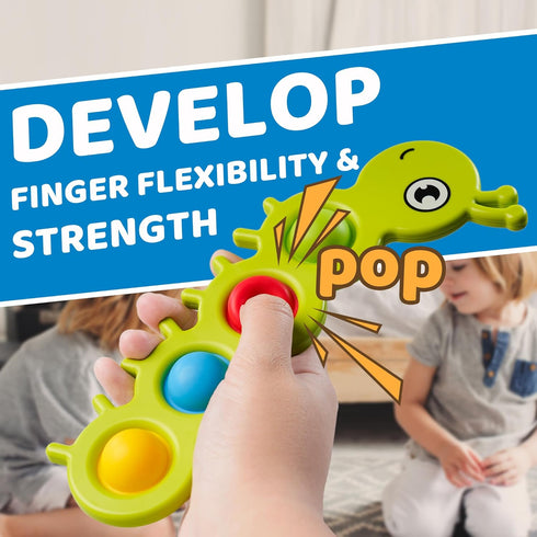 LiKee Fidget Popper Sensory Baby Toys for 10+ Months, Montessori Busy Toy for 1 2 3 Year Old Toddlers Push and Popping Bubbles Fine Motor Skill, T...
