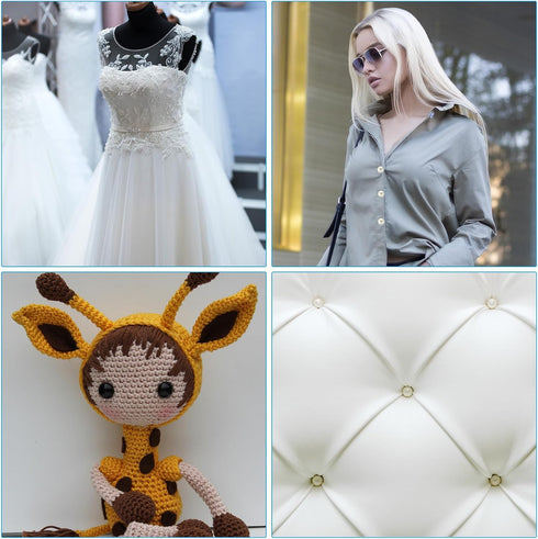 PATIKIL 10mm Pearl Buttons, 100pcs Chubby-Buttons Large Button Handmade Tightener White Faux Pearl with Shank for Crafts Sewing Clothes DIY Christ...