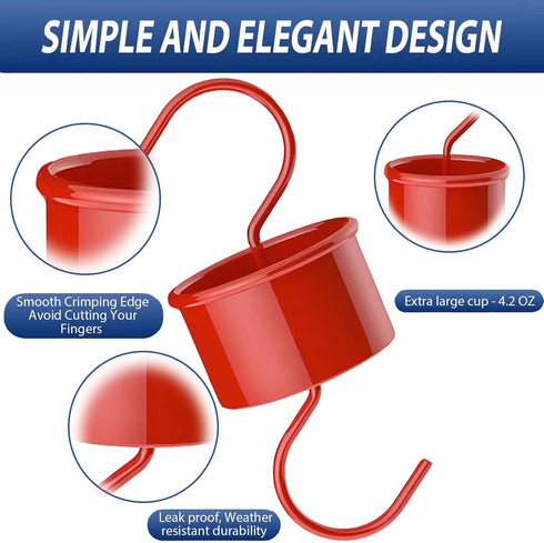 Ant Moat, Ant Moat for Hummingbird Feeders, Hummingbird Feeder Ant Guard, Hummingbird Oriole Nectar Feeders Parts, 4.2 OZ, Metal, Red...