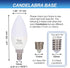 Simba Lighting LED Candelabra Light Bulbs B11 (C37) Candle Shape E12 Base (6 Pack) | Decorative 7W 60W Replacement 110V, 120V for Chandelier, Ceil...
